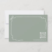 手描き弓&リボンモノグラムクレスト結婚ズ 出欠カード (裏面)