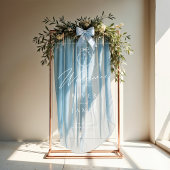 手描き弓&リボン結婚のモノグラム歓迎 アクリルサイン