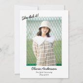 手描き弓She did it Photo Gradation Party 招待状 (裏面)