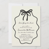 手描き彼女は結び目ブライダルシャワー 招待状 (正面)