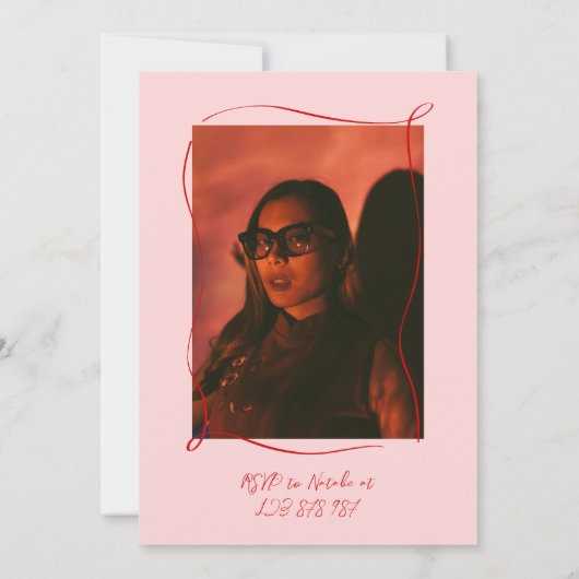 手描き応援330thフォト誕生日 招待状 (裏面)