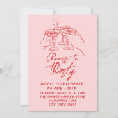 手描き応援330thフォト誕生日 招待状 (正面)