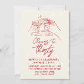 手描き応援330thフォト誕生日 招待状 (正面)