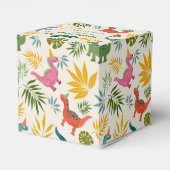 手描き恐竜のカラフル野生の誕生日パーティー フェイバーボックス (裏面サイド)