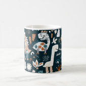 手描き恐竜の子どもじみた継ぎ目のない模様 コーヒーマグカップ (中央)