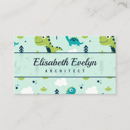 手描き恐竜の模様 名刺 (正面)