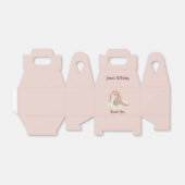 手描き恐竜レインボーバースデーパーティーピンクF フェイバーボックス (折り畳みなし)