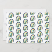 手描き恐竜レインボーバースデーパーティー写真 招待状 (裏面)