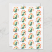 手描き恐竜レインボーバースデーパーティーBoho 招待状 (裏面)