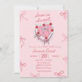 手描き愛は甘いブライダルシャワー 招待状 (正面)