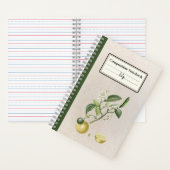 手描き成長レモン組成パーソナライズされた物 ノートブック (内側)