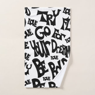 手描き手ユニークタオルやる気を起こさせる ハンドタオル