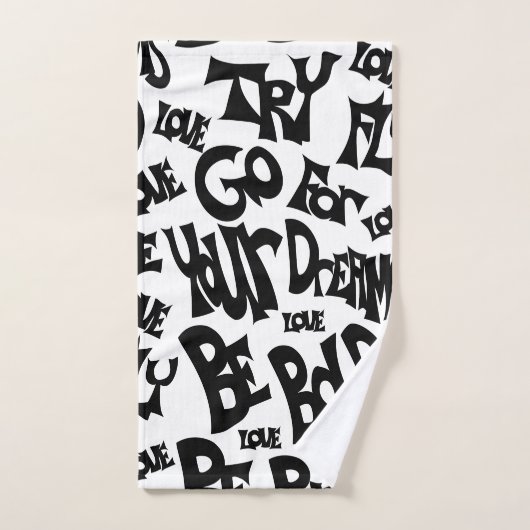 手描き手ユニークタオルやる気を起こさせる ハンドタオル (ハンドタオル)