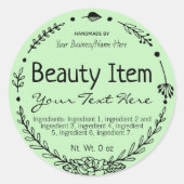 手描き手作り美しい皮膚事業気に業 ラウンドシール (正面)