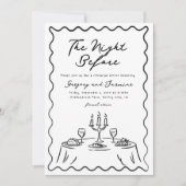 手描き手書きお洒落リハーサルディナー 招待状 (正面)