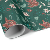 手描き押し花パターン ラッピングペーパー (ロールコーナー)