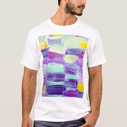 手描き抽象アートの背景 Tシャツ (正面)