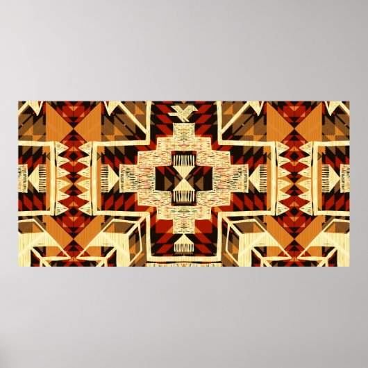 手描き抽象芸術イラストレーション先住民American s ポスター (正面)