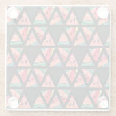 手描き抽象芸術スイカ模様 ガラスコースター (裏面)