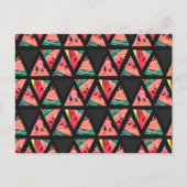 手描き抽象芸術スイカ模様 ポストカード (正面)