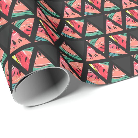 手描き抽象芸術スイカ模様 ラッピングペーパー (ロールコーナー)