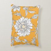 手描き抽象芸術庭花。輪郭描画 アクセントクッション (裏面(縦))