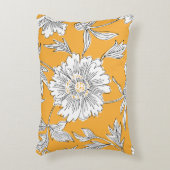 手描き抽象芸術庭花。輪郭描画 アクセントクッション (正面(垂直))