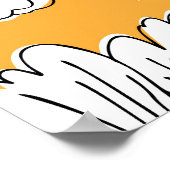 手描き抽象芸術庭花。輪郭描画 ポスター (角)