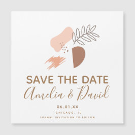 手描き抽象芸術植物日付写真を保存