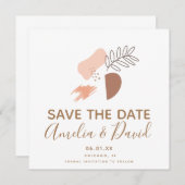 手描き抽象芸術植物日付写真を保存 (正面/裏面)