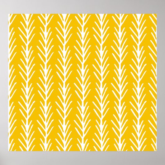 手描き抽象芸術花柄 ポスター (正面)