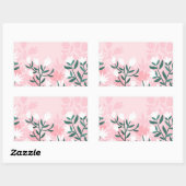 手描き抽象芸術花 長方形シール (シート)