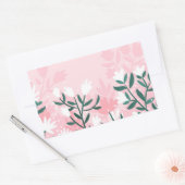 手描き抽象芸術花 長方形シール (封筒)