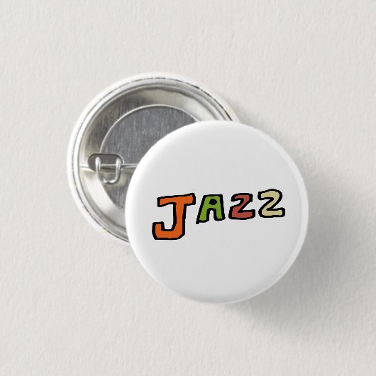 手描き文字"ジャズ" 缶バッジ (正面&裏面)