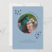 手描き斜線ネイビー卒業パーティー 招待状 (裏面)