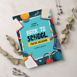 手描き新学期ポスター 招待状