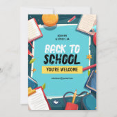 手描き新学期ポスター 招待状 (正面)