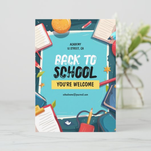 手描き新学期ポスター 招待状 (スタンド正面)