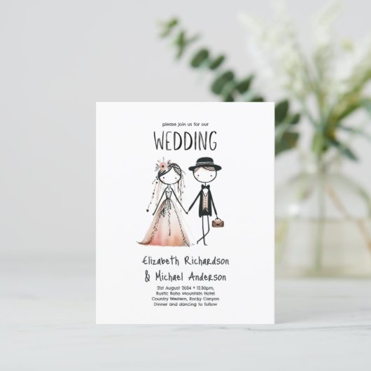 手描き新郎新婦シンプルかわいい結婚式 (スタンド正面)