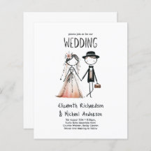 手描き新郎新婦シンプルかわいい結婚式