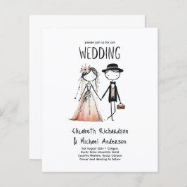 手描き新郎新婦シンプルかわいい結婚式