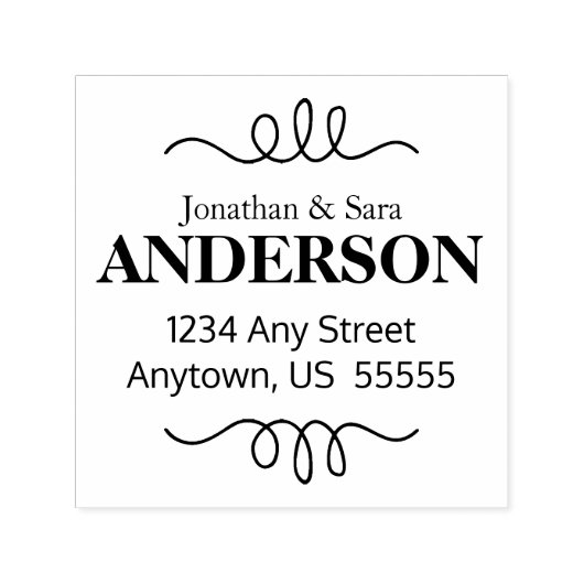 手描き旋回アクセント差出人住所 セルフインキングスタンプ (デザイン)