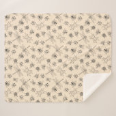 手描き昆虫模様ブランケット シェルパブランケット (正面(横))