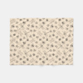 手描き昆虫模様ブランケット フリースブランケット (正面(横))