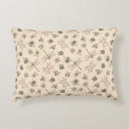 手描き昆虫模様 アクセントクッション