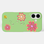 手描き明るい花カラフルハチのライム Case-Mate iPhoneケース (裏面 (横))