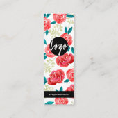 手描き明るい花ブックマーク スキニー名刺 (正面)