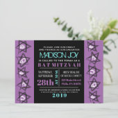 手描き星こうもりバー(ユダヤ教の)バル・ミツバー招待状 招待状 (スタンド正面)