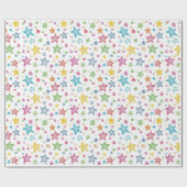 手描き星カラフルキッズ ラッピングペーパー (フラット)