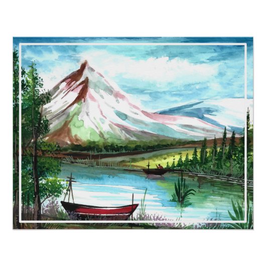 手描き春景観風景–24531 ポスター (正面)